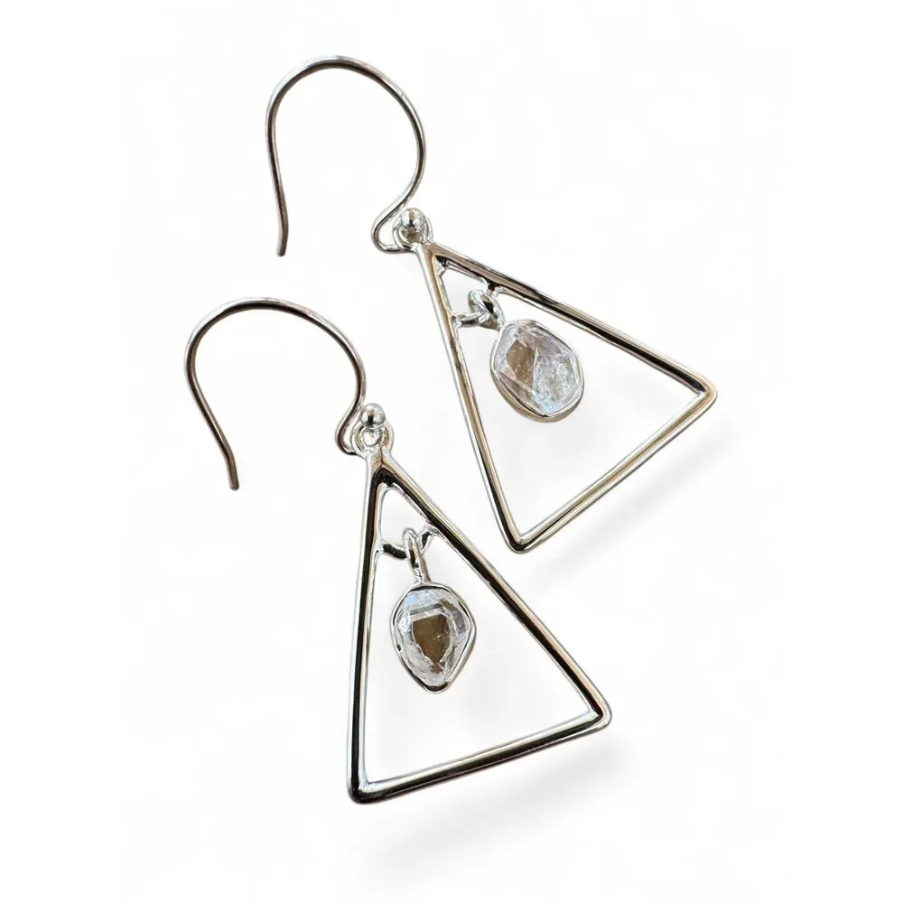 Herkimer Diamond Solid 925 Sterling Silver Earrings